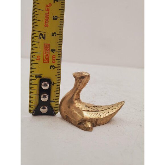 Vintage Brass Duck, Mid Century Home Decor, Woodland Creature, Brass Figurine, - Picture 9 of 10